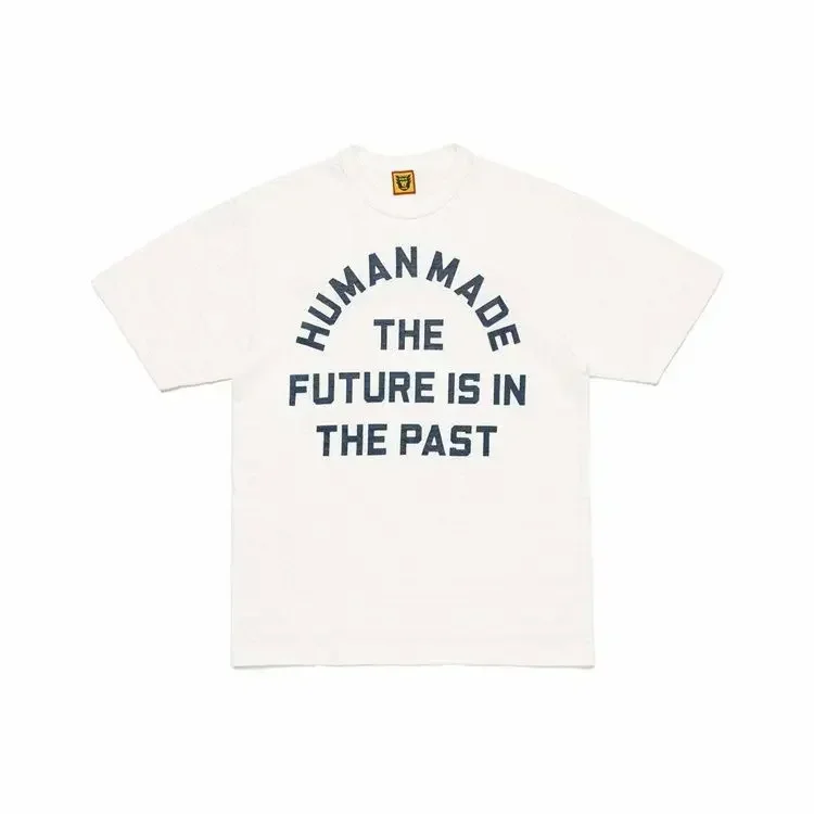 HUMAN MADE Nylon Series Letter Flower Design Short Sleeve SS24 T-shirt Unisex Trendy Brand Pure Cotton