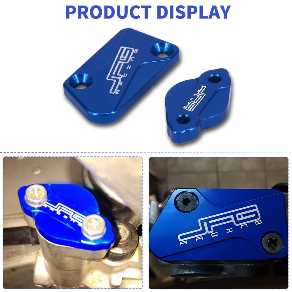 Motorcycle CNC Front Rear Brake Fluid Reservoir Cover Cap For YAMAHA YZ125 YZ250 YZ250F YZ426F YZ450F 08-20 YZ125X WR250F WR450F