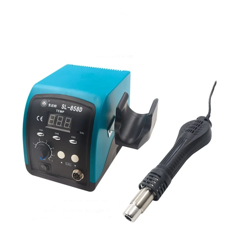 

Industrial Hot Air Gun Kit SL-858D LED digital display hot air desoldering station 750W, 120L/min Airflow, ABS Housing