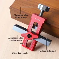 2-in-1 Aluminum Alloy Jig 10mm Drilling Guide Locator for Cabinet Door and Rebounder Mounting, Woodworking Pocket Doweling Jig