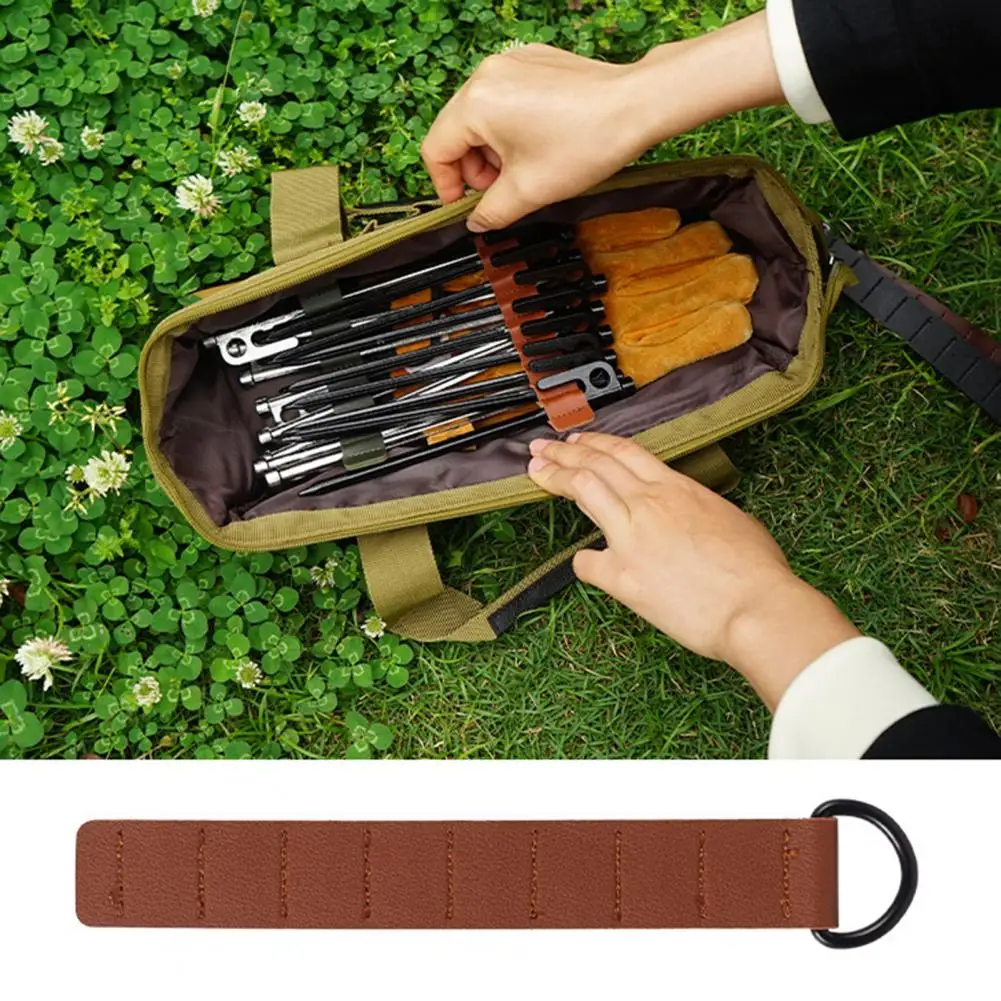 Camping Nail Storage Bag  Durable Multi Holes Sturdy  Outdoor Hiking 8 Holes Ground Nail Storage Bag Outdoor Stuff