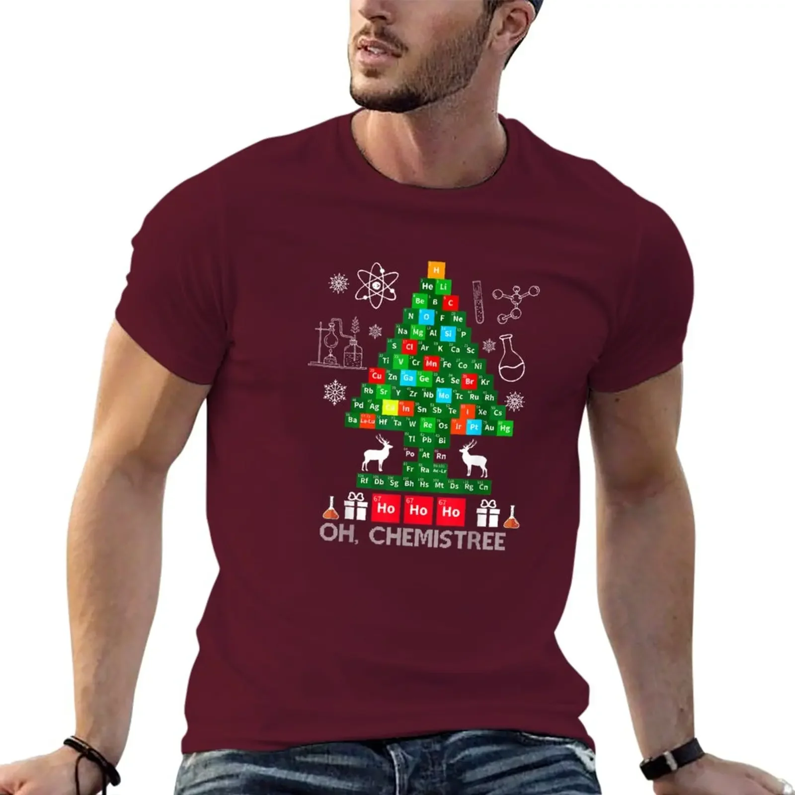 streetwear fashion  Science Christmas Oh Chemist Tree Chemistree T-Shirt summer top animal print shirt for boys mens graphic