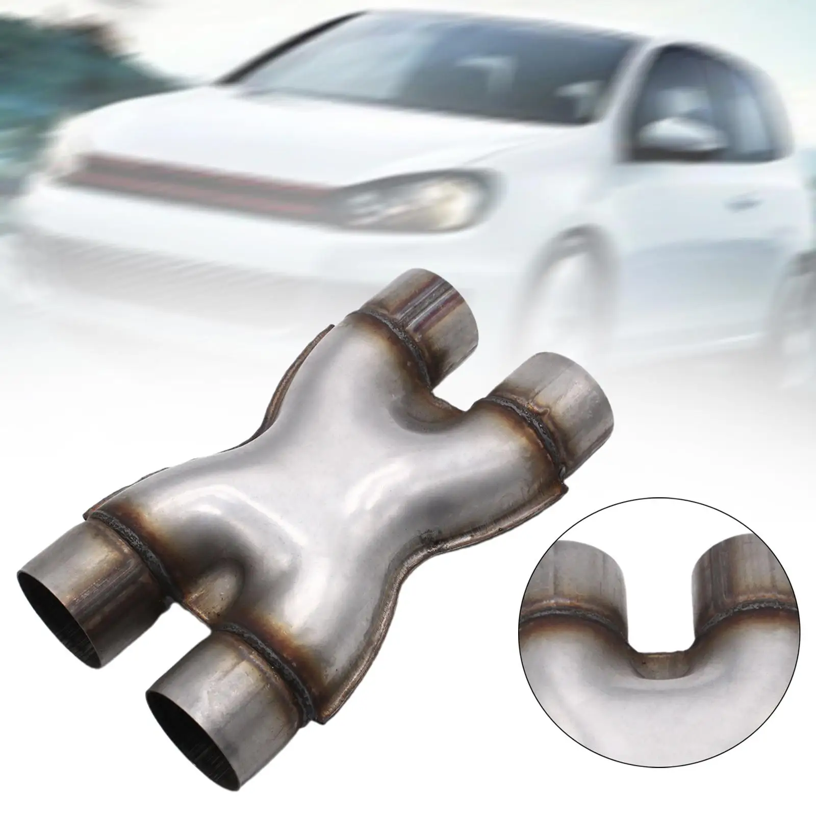 Generic Stainless Steel Exhaust Tip Crossover x Pipe Easy Installation Auto