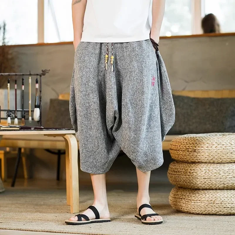 Men’s Harem Pants 2024 Summer Men Baggy Shorts Vintage Streetwear Sweatpants Male Loose Wide leg pants