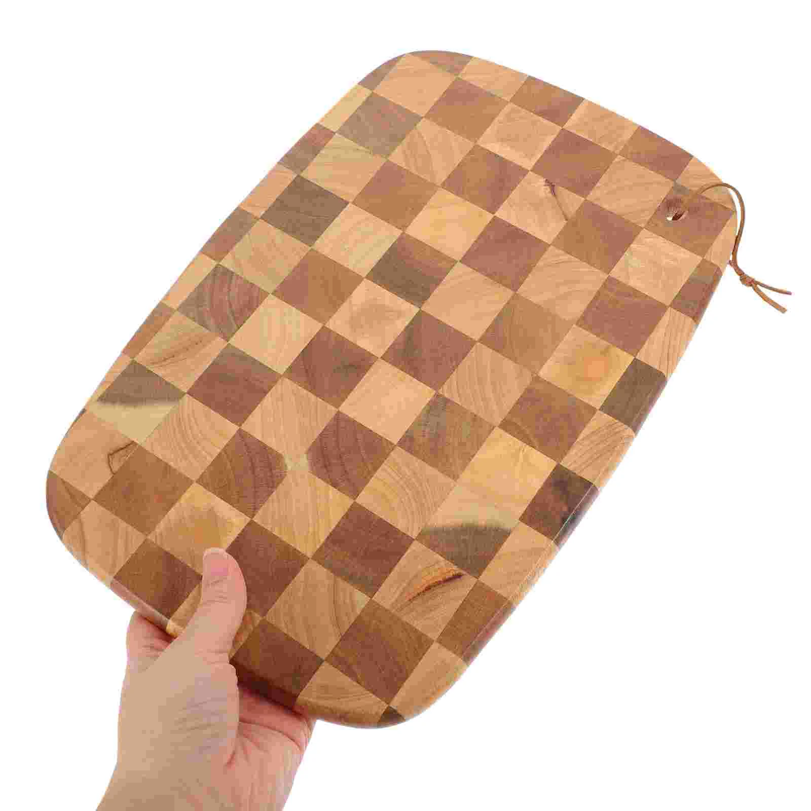 Checkerboard Cutting Wood Vegetable Boards Large Fruit Serving Wooden Small for Kitchen Household