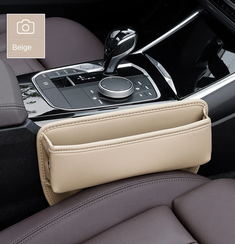 Car Seat Side Crevice Storage Pocket Box For Suzuki SX4 S-Cross Key Card Phone Holder Reserved Charging Cable Hole Organizer Bag