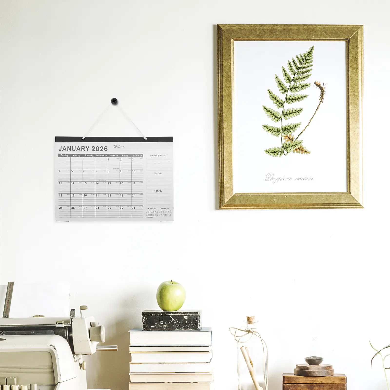 

Wall Calendar 2026 18 Month Floral Hanging Planner 2026.1-2027.6 Large Blocks Monthly Calendar for Family Office Business