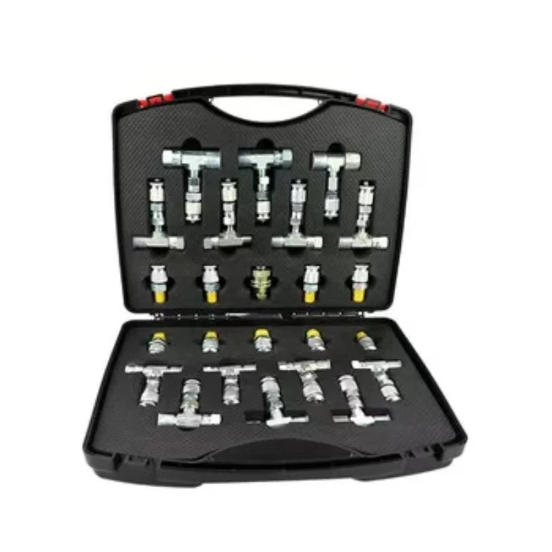 

Diagnostic Tool Tee Adapter Hydraulic Pressure Gauge Set Test Kits Pressure Tee Joint Box