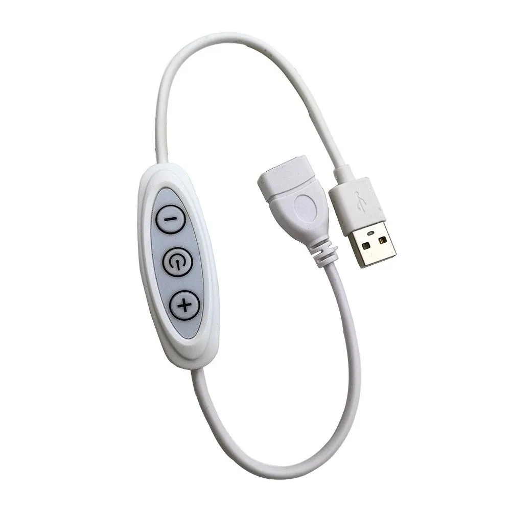 New 5V 2A USB Dimmer Switches 3 Key Control Dimmer Switches LED Light Dimming 8-Level Dimming DIY Power Cable