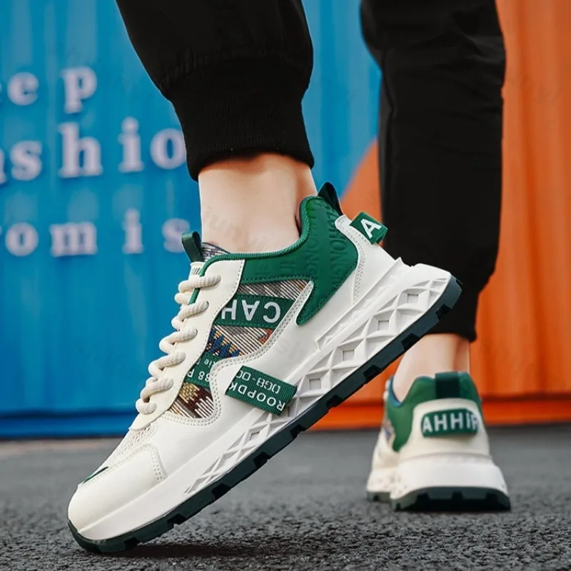 

Mesh Breathable Casual Shoes for Men's 2025 Spring Fashion Trend Thick Soled Sports Shoes Comfortable Non slip Platform sneakers
