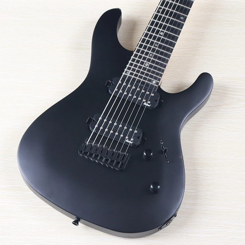 39 Inch 8 String Electric Guitar Solid Okoume Body Canada Maple Neck Matte Finish High Quality Black