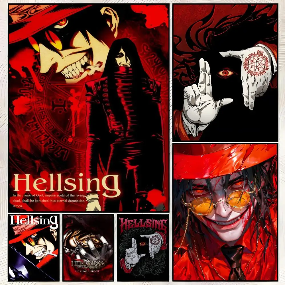 Anime H-Hellsing Ultimate Poster Vintage PP Paper Wall Art Home Decor Print for Bedroom Living Room Aesthetic Gift