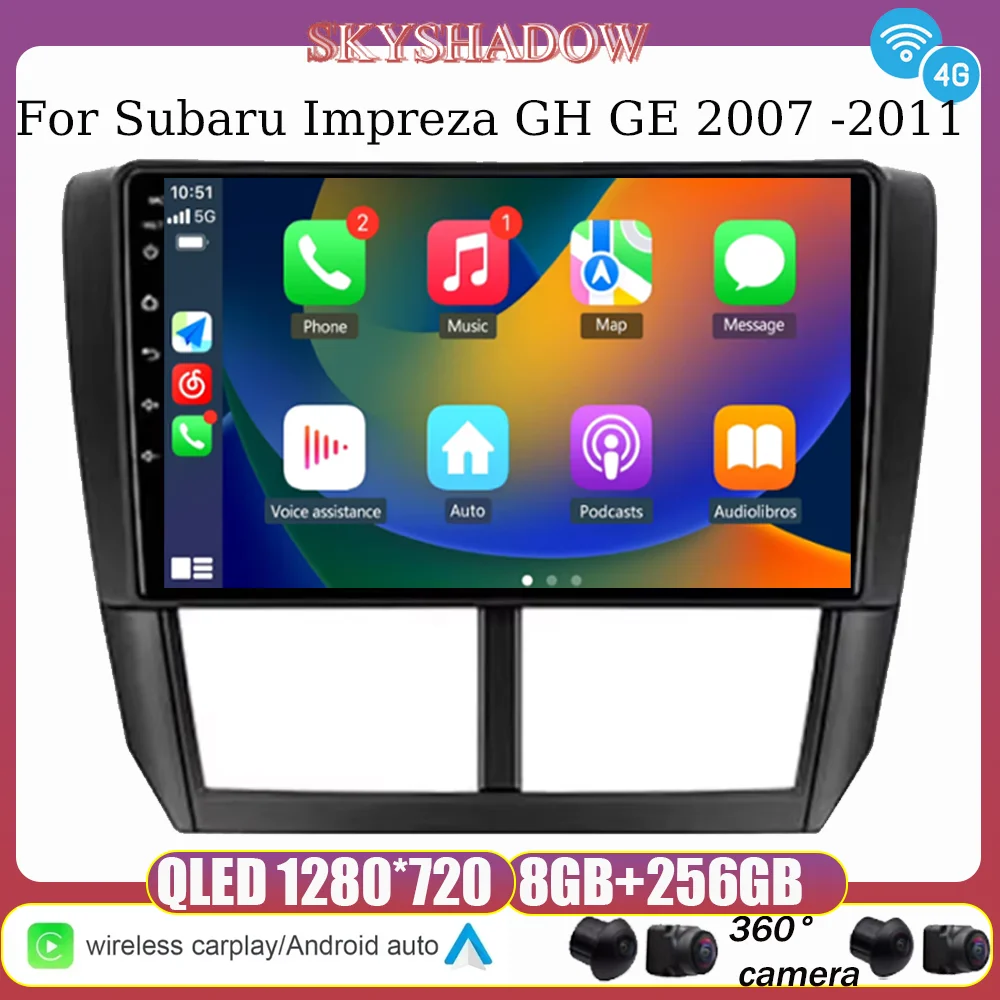 For Subaru Forester 3 SH 2007-2013 no 2din Android 14 Car Radio Multimedia Video Player GPS Navigation Wireless Carplay Stereo