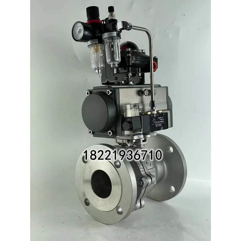 Pneumatic ball valve Q641F-16P stainless steel 304 flange crack prevention emergency cut off O-type switch valve
