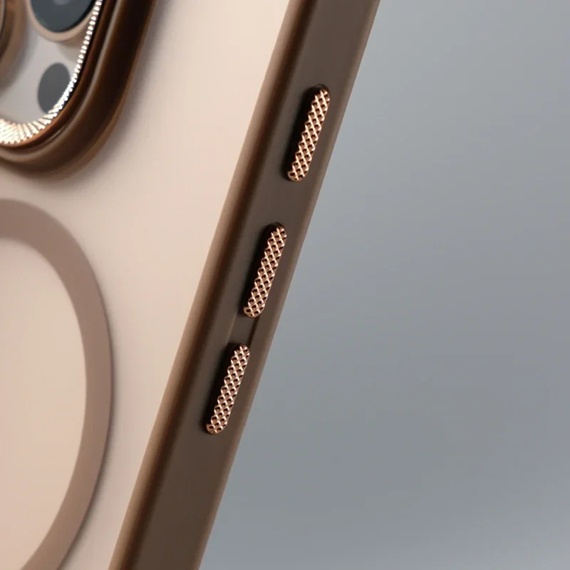 حافظة لهاتف آيفون 16 16pro max 15 13 14 Pro 11 12 شحن لاسلكي عدسة معدنية غطاء صلب ممتص للصدمات