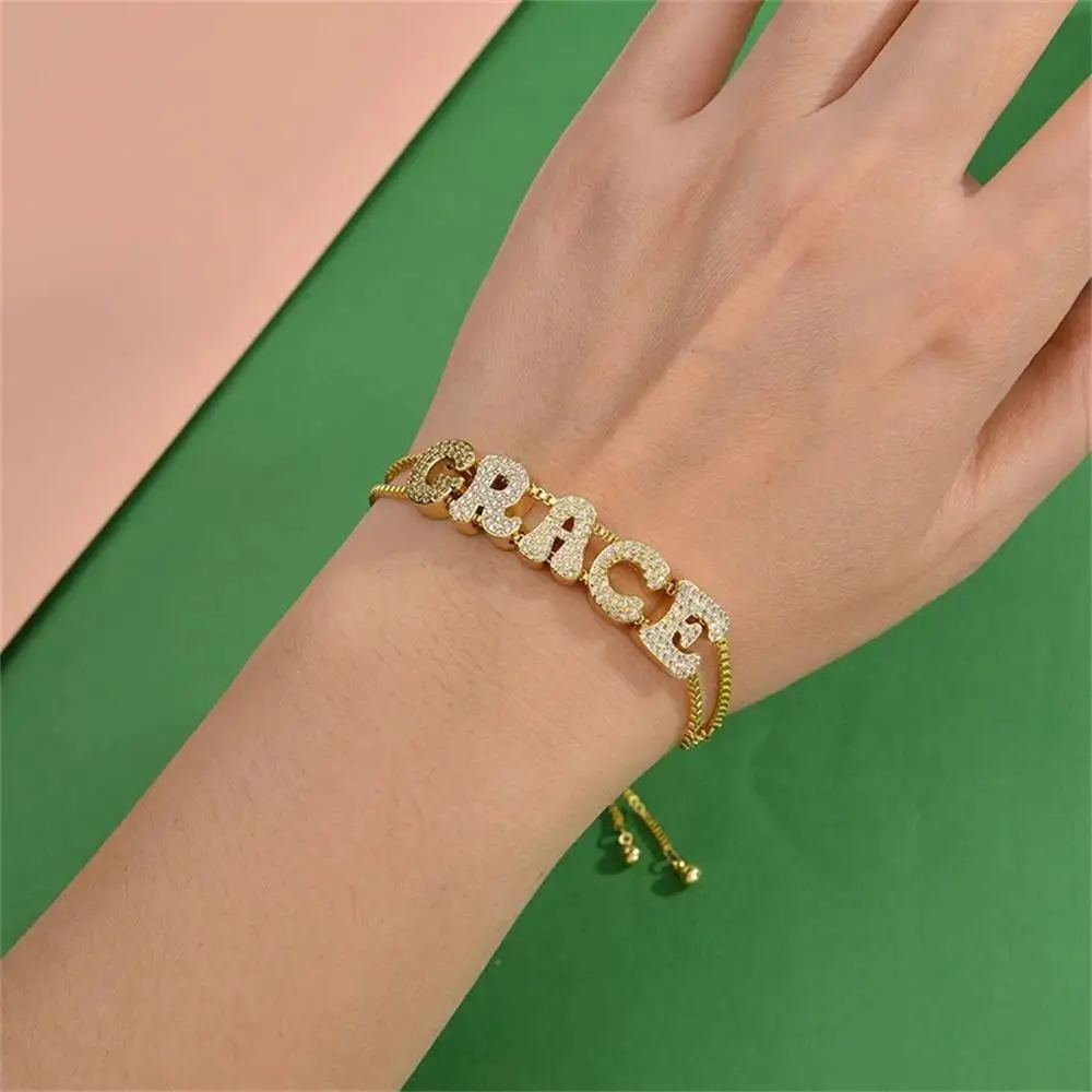 

Uwin персонализированный массивный браслет с воздушными шарами и пузырьками Iced Out DIY движущиеся буквы браслет с двойной цепочкой для подарка