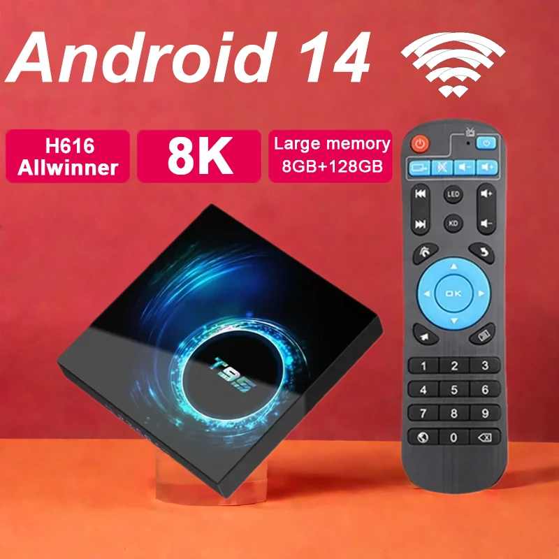 

T95 H616 Android 14 TV Box 128G Large Memory Supports HD 8K BT5.4 2.4G&5G WIFI Netflix Google Streaming Media Player Set Top Box