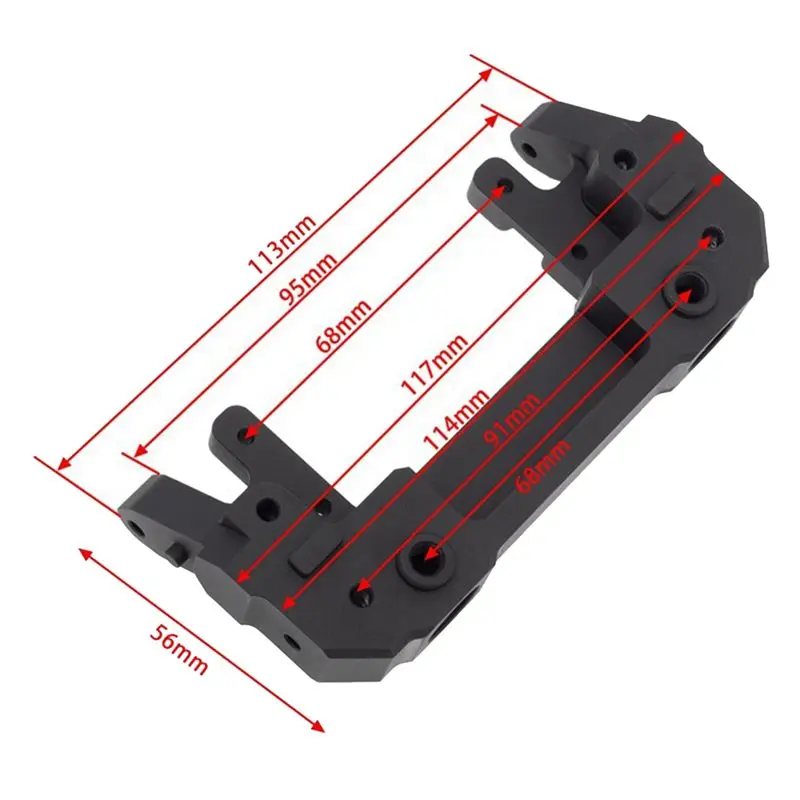 

Component RC Front/Rear Bumper Mount for 1/6 RC Crawler Car Axial SCX6 Jeep JLU Wrangler Upgrade Parts