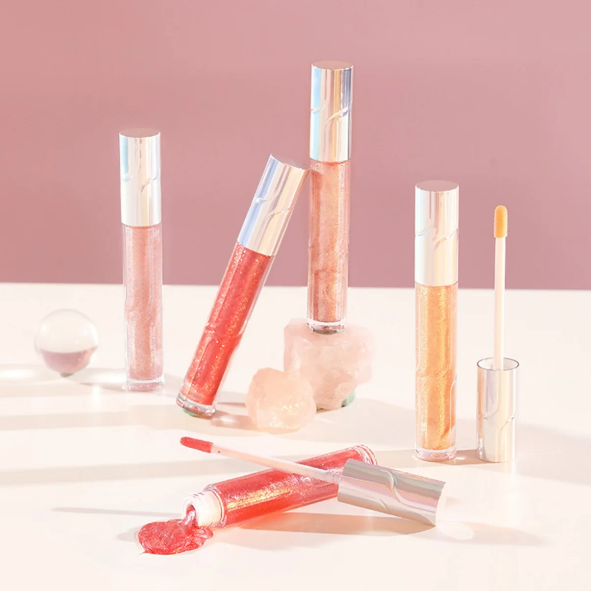 Marca própria logotipo personalizado vegano brilhante brilho labial brilhante à prova dlong água batom líquido hidratante de longa duração óleo labial