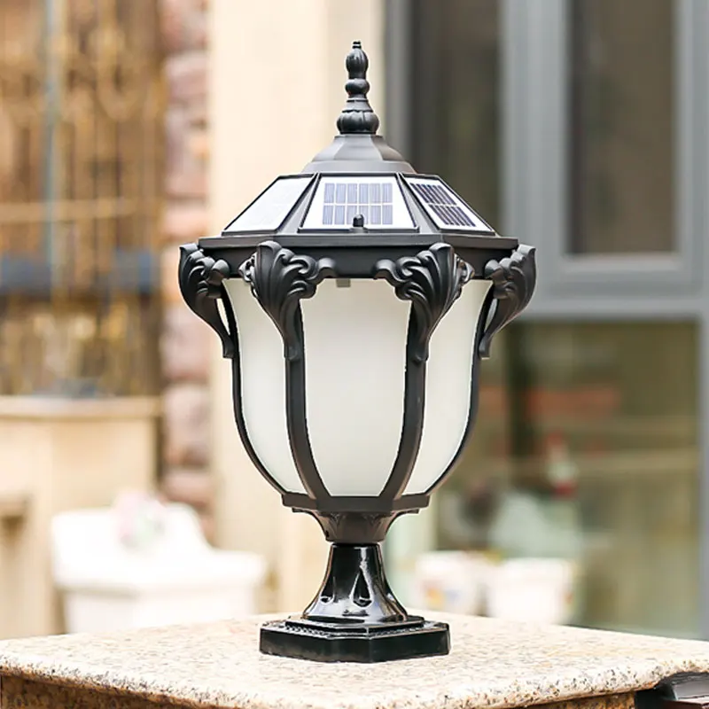 Solar Energy Outdoor LED Pillar Lamp Garden Light Waterproof IP43 Wall Lamp Pathway Landscape Solar Lights for Garden Decoration
