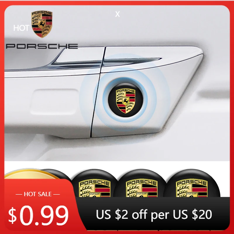 

Наклейка на дверь автомобиля Porsche, декоративная наклейка для защиты замка, для Porsche Cayenne, Panamera, Macan, 911, Taycan