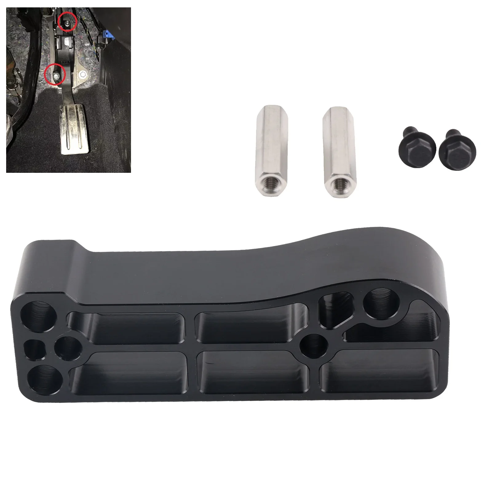 

Black Automobile Modification Pedal Spacer Gasket Aluminum For the 2016-2018 Ford Focus RS 2013+ Ford Focus ST Clutches Parts