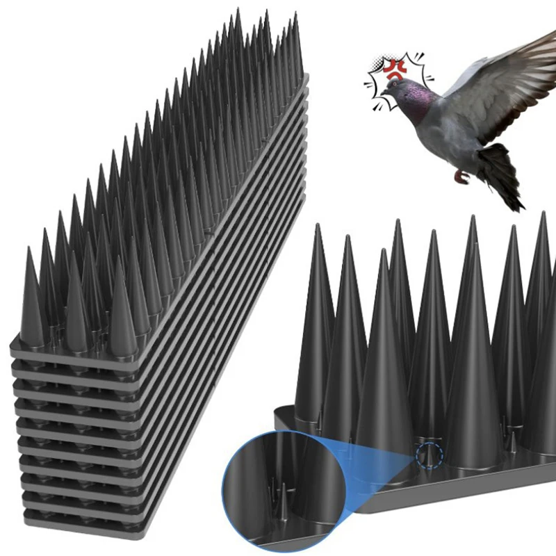 10pcs 43cm Fence Wall Plastic Anti-Bird Spikes Balcony Eaves Windowsills Bird Repellent Anti-Cat Bird Repeller Thorn Supplies