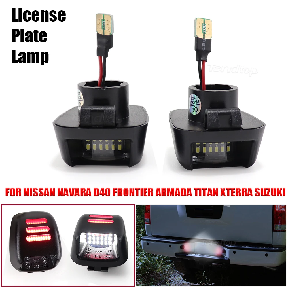 License Plate Light White No Error Led Number Backlight  for Nissan Navara D40 Frontier Armada Titan Xterra Suzuki Equator