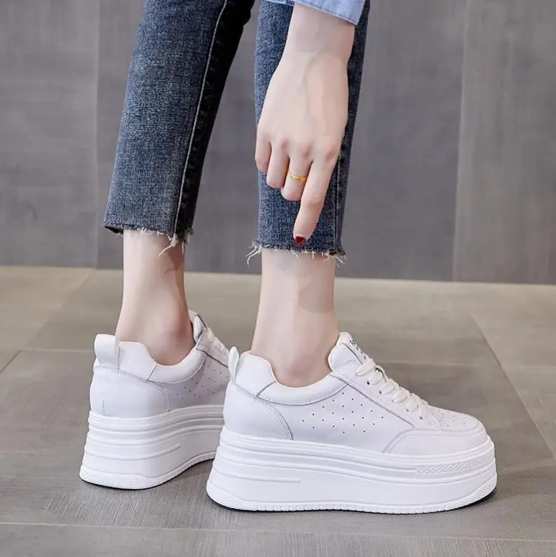 Classic Genuine Leather Sneakers Women WhiteShoes Young Ladies Casual Shoes Female Sneakers Brand Woman White Shoes