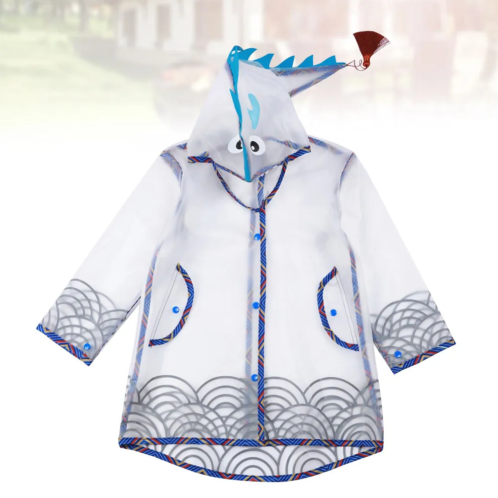 

1 шт. Детский водонепроницаемый плащ из ЭВА, легкий, портативный, с рисунком дракона, защитный костюм, практичная накидка от дождя для школы