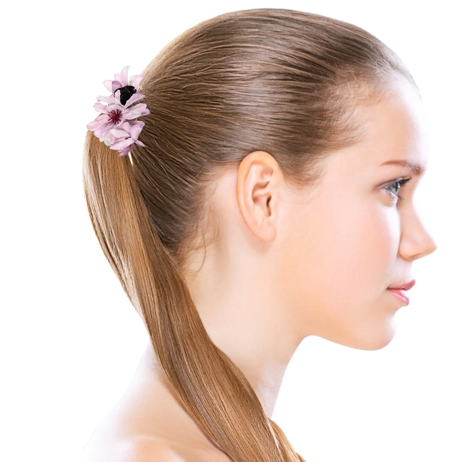 

Элегантные тканевые резинки для волос с цветами для женщин, мягкие эластичные аксессуары для укладки волос на каждый день и для вечеринок