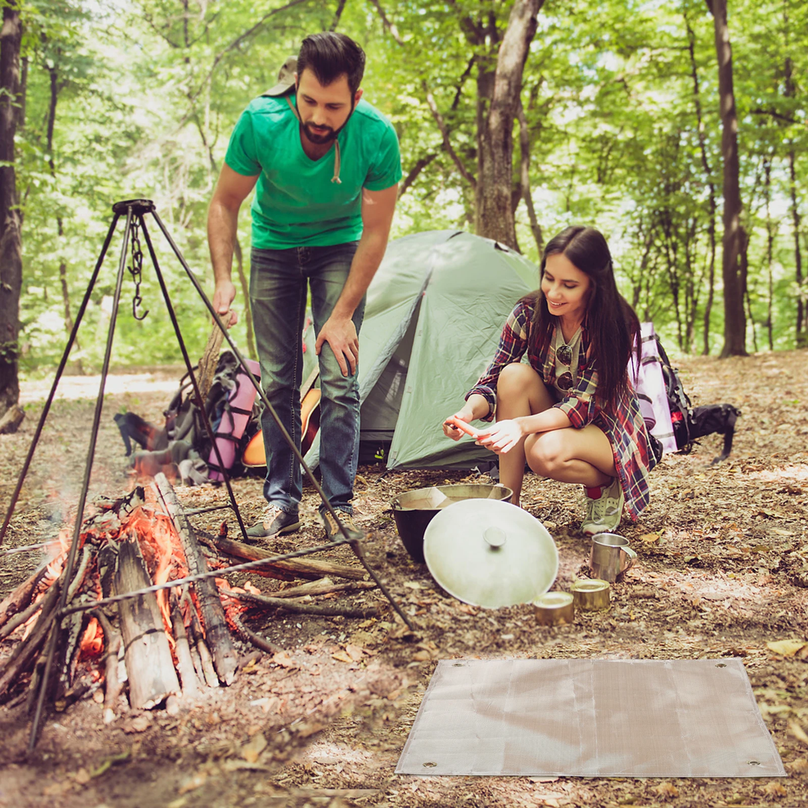 

Camping Insulation Mat Fireproof Blanket Barbecue Resistant Pad for Home and Kitchen Grill High Temperature Resistance