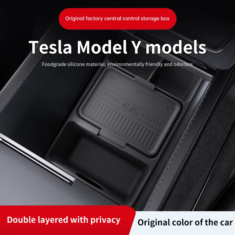 

Для Tesla Model Y Juniper 2021, ящик для хранения, центральный подлокотник, скрытый ящик, держатель для чашки, органайзер, аксессуары для интерьера