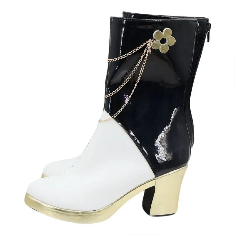 Mira – bottes en PU noir et blanc pour femme, chaussures de Cosplay, accessoires de Costume, Anime Halloween
