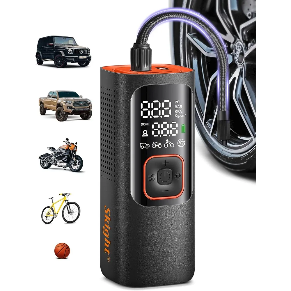 

Tire Inflator Portable Air Compressor - Powerful 160PSI & 2X Faster, Accurate Pressure LCD Display, Cordless Easy Operation
