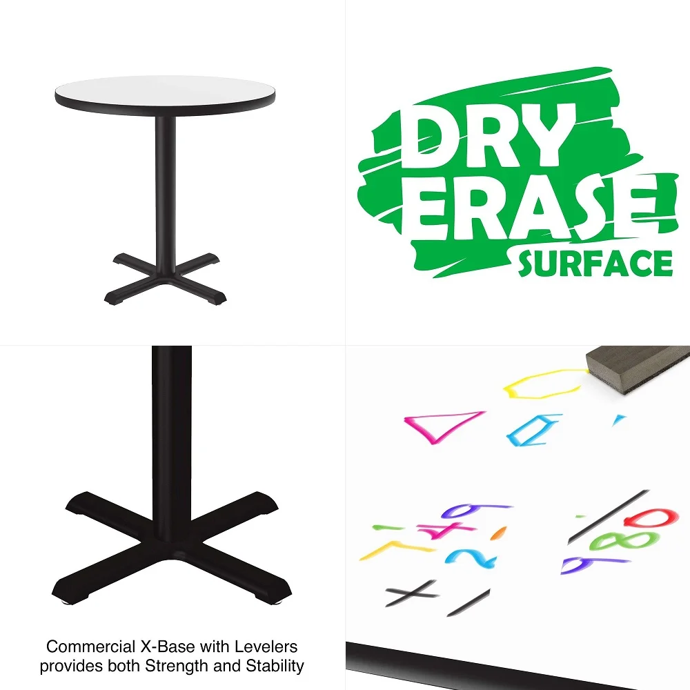 

48 Round Breakroom Table Grey amp 4 Restaurant Stack Chairs Black