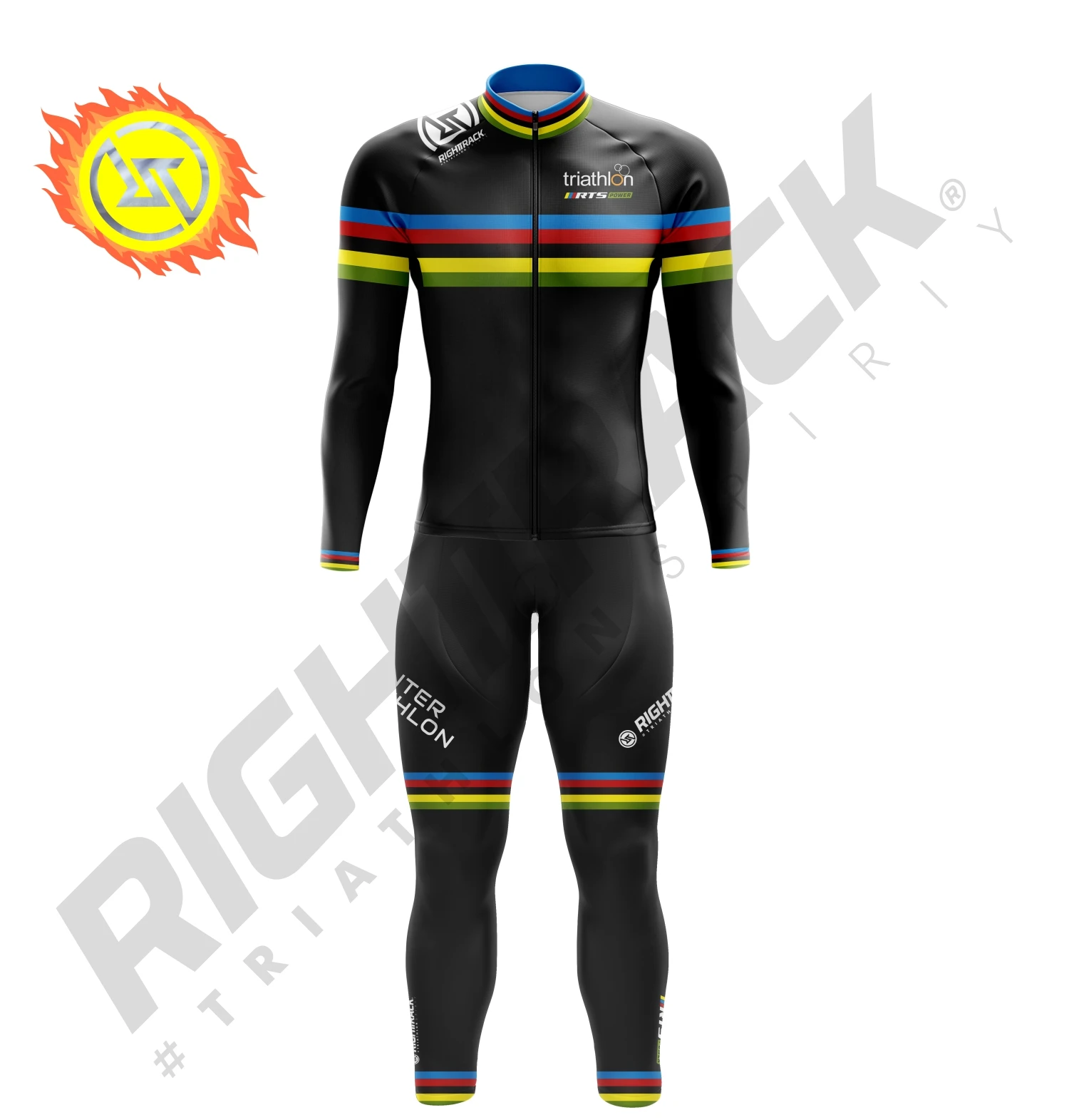 

New Winter Triathlon Trisuit Thermal Fleece Long Sleeve Skinsuit Skiing Cycling Running Skating RIGHTTRACK Sports Apparel