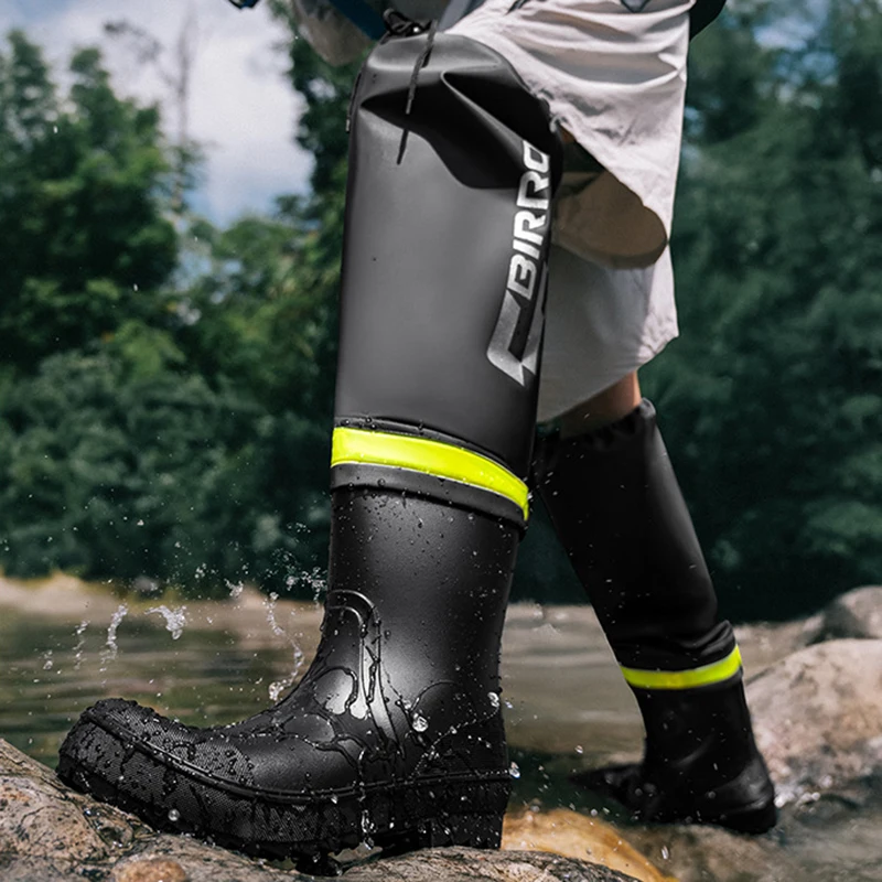 

Мужские уличные резиновые сапоги, модные высокие сапоги для рыбалки, нескользящие водонепроницаемые ботинки, рабочие сапоги для пар, теплые резиновые сапоги