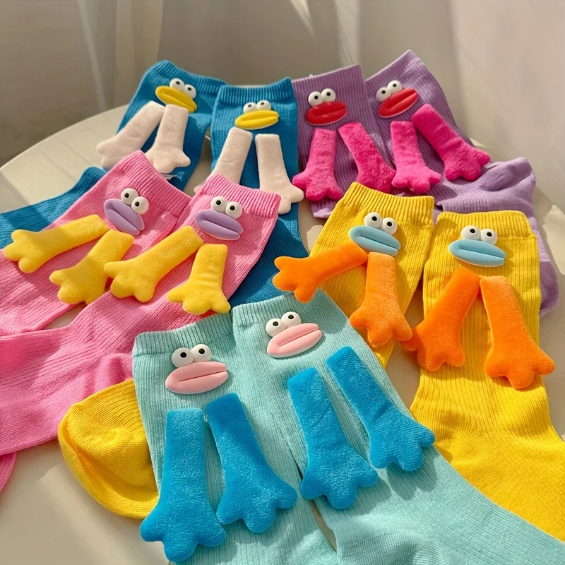 One Random Pair Magical Magnetic Candy Color Socks, Fun Hand-Holding Kids Socks, Novelty Gift for Toddlers