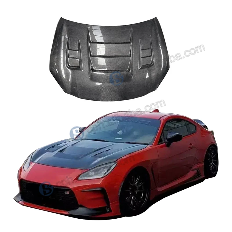 

BENSNEES Customized Black Front Real Carbon Fiber Bonnet Hood for Toyota GR86 Subaru BRZ Carbon Engine Hood 2023 2024 Upgrade