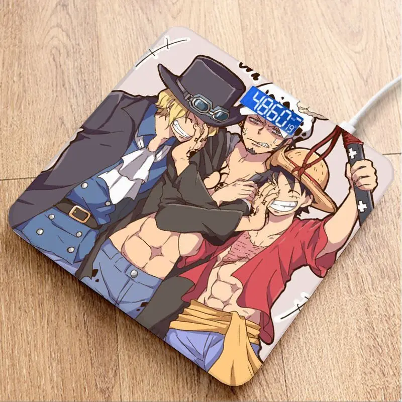 One Piece Cartoon Luffy Zoro Animation Peripheral New Electronic Scale Home Weight Loss Scale Mini Fat Loss Scale Gift Wholesale