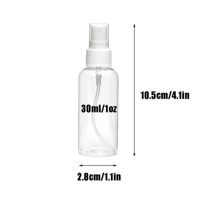 55 x 50 ml/30 ml Sprühflasche, transparente Sprühflasche, nachfüllbar, leere Plastikflasche, Reiseflasche