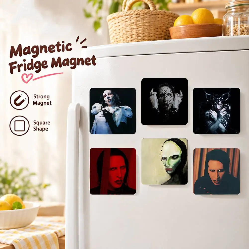 Aimant de réfrigérateur Marilyn Manson, décoration créative pour la cuisine et la maison, décoration magnétique souple, cadeaux de festival, utilisation polyvalente.