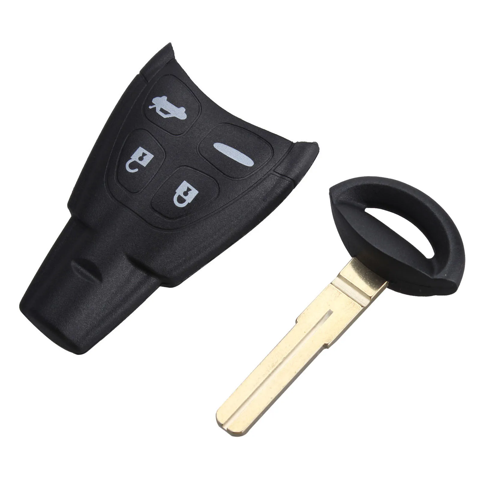 4 Buttons Car Remote Key Shell Case Fob Blank Blade Replacement for 2003-2007 Saab 9-3 Sport Sedan Convertible Sport Combi Wagon