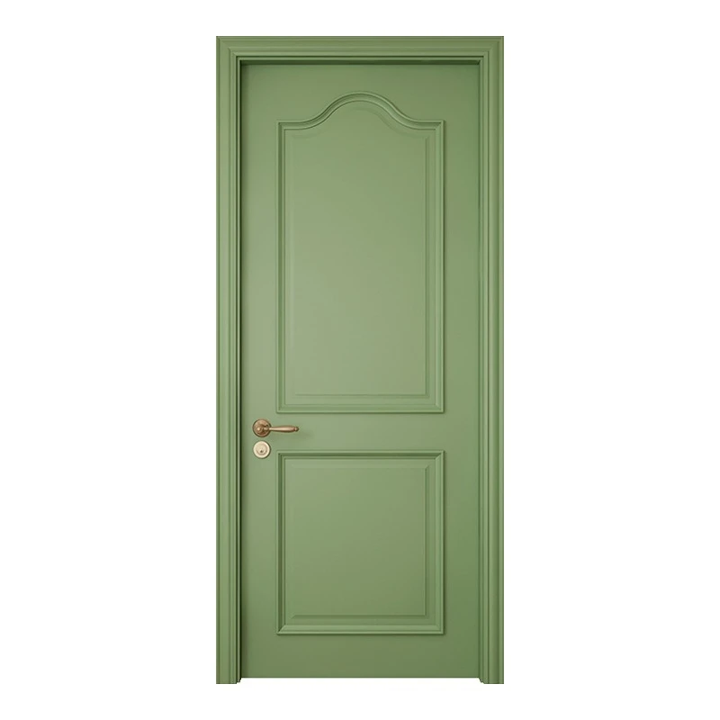 

Solid wood paint single door, green bedroom anti-theft light retro door