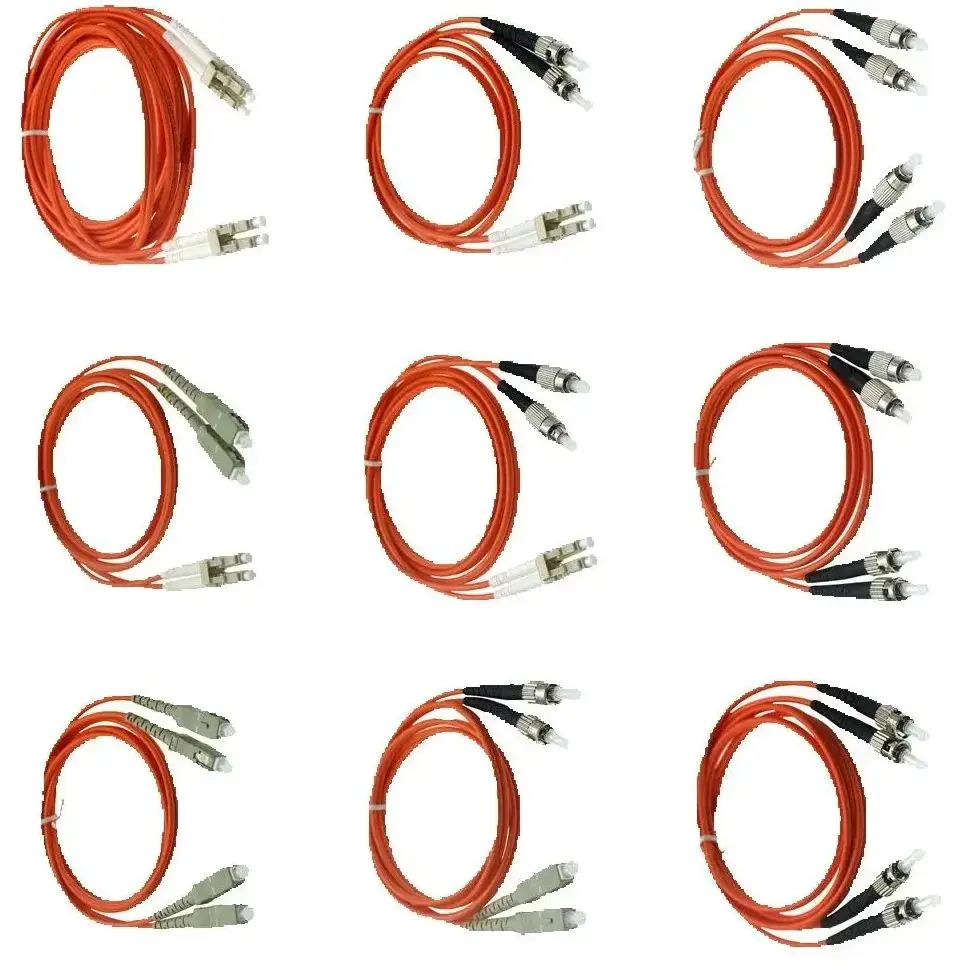 10000M Dual LC SC FC to Double LC FC ST SC 3MM Duplex Multi Mode Fiber Patch Cord Jumper Cable for Optic Networking