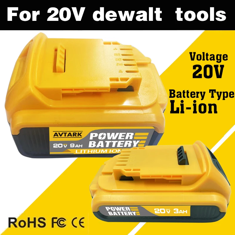 

Сменный литий-ионный аккумулятор 20 В DCB200, 12000 мАч для DeWalt DCB205 DCB201 DCB203, аккумулятор для электроинструмента 20 В MAX с зарядным устройством