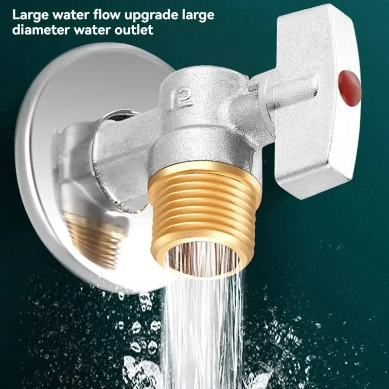 

Запорные клапаны для горячей и холодной воды с большим расходом G1/2" с ручкой, для ванной и кухни, латунные, прочные