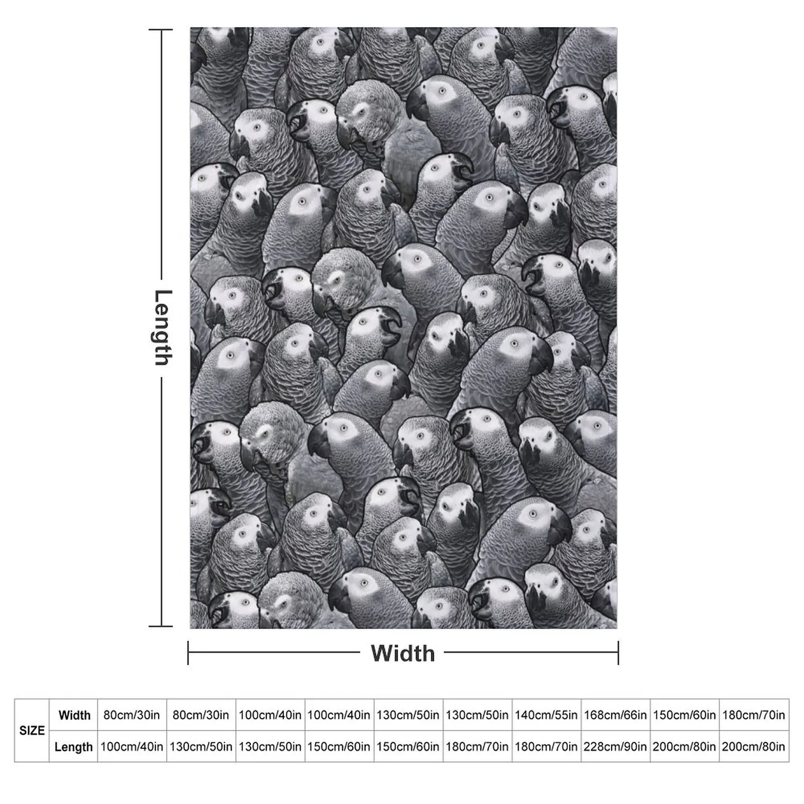 African Grey Parrot Pattern Throw Blanket Quilt Thins Decoratives Hairys Luxury Brand Baby Blankets