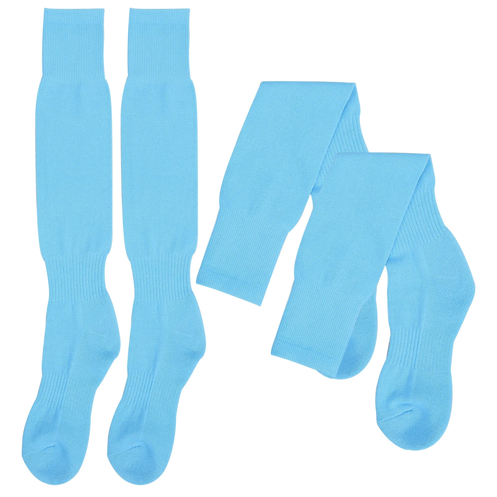 2Pairs Kneehigh Sports Socks Polyester Comfortable Breathable Running Cycling Hiking Climbing Soccer Softball Baseball Football